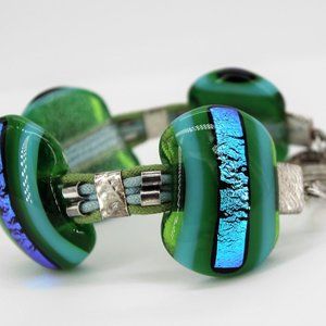 Sterling Dichroic Glass Bracelet -Bold Colors!